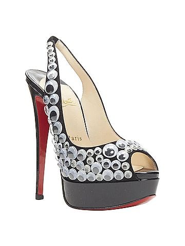 Christian Louboutin Christian Louboutin Deja Vu 150 black patent eyeball peeptoe sling platform EU36 (view 2)
