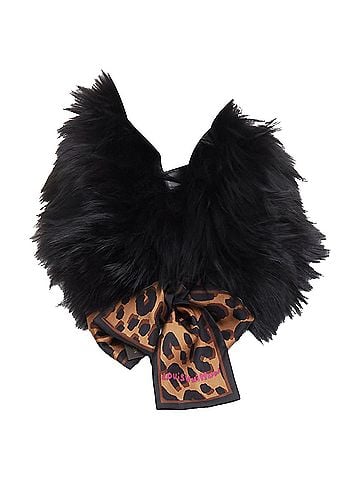 Louis Vuitton Louis Vuitton Stephen Sprouse black fur brown leopard graffiti collar scarf (view 1)