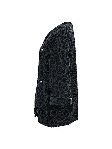 Chanel Chanel Camellia Floral-Print Button-Down Blazer in Black Velvet (view 2)