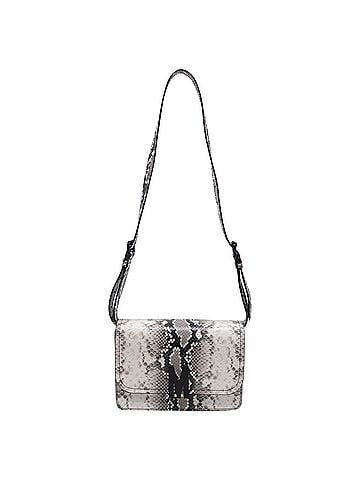 Moschino Moschino M-Logo Python-Print Shoulder Bag in White Calf Leather (view 1)