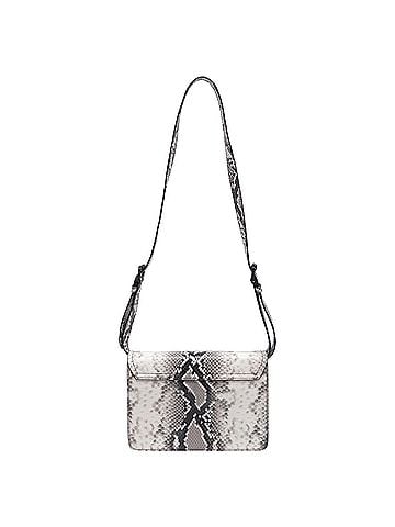 Moschino Moschino M-Logo Python-Print Shoulder Bag in White Calf Leather (view 2)