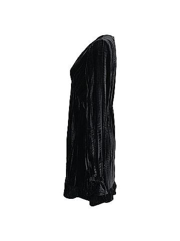 Saint Laurent Saint Laurent V-Neck Mini Dress in Black Velvet (view 2)