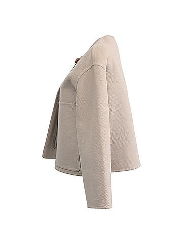 Hermès Hermès Jacket With Buckle Detail in Beige Cashmere (view 2)