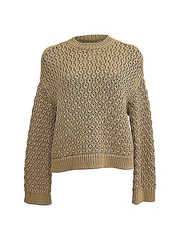 Loro Piana Loro Piana Knitted Sweater in Brown Silk (view 1)