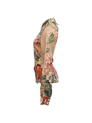 Jean Paul Gaultier Jean Paul Gaultier Floral Print Button Down Shirt in Multicolor Silk (view 2)