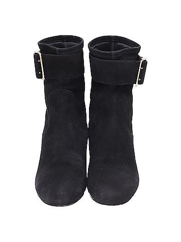 Burberry Burberry Britannia Buckled Ankle Boots in Black Suede (view 2)