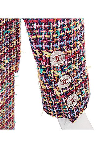 Chanel Chanel Runway wool blend tweed flap pockets long coat (view 2)
