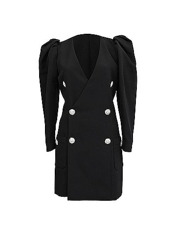 Alessandra Rich Alessandra Rich Wrap Dress in Black Virgin Wool  (view 1)