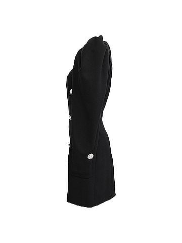 Alessandra Rich Alessandra Rich Wrap Dress in Black Virgin Wool  (view 2)