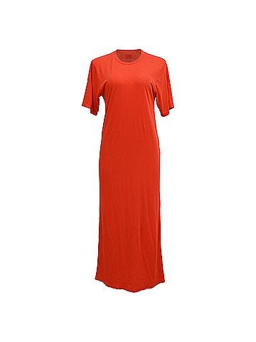 AMI AMI Paris Midi T-shirt Dress in Red Cotton  (view 1)