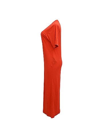 AMI AMI Paris Midi T-shirt Dress in Red Cotton  (view 2)