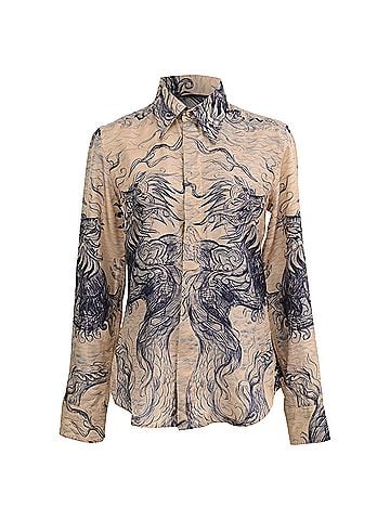 Jean Paul Gaultier Jean Paul Gaultier Printed Button Down Shirt in Multicolor Silk (view 1)