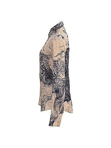 Jean Paul Gaultier Jean Paul Gaultier Printed Button Down Shirt in Multicolor Silk (view 2)