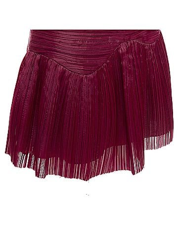 Aje. AJE Laurier Wave burgundy plisse organza high waist mini skirt UK6 XS (view 2)
