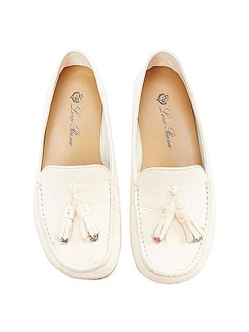 Loro Piana Loro Piana Dot Sole Walk cream leather tassel mocassins driver loafer EU36.5 (view 2)