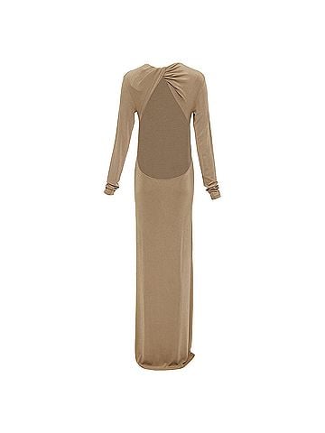 Saint Laurent Saint Laurent viscose blend knit knot open back gown dress (view 1)