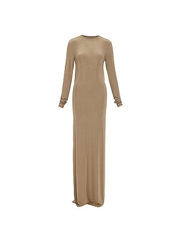 Saint Laurent Saint Laurent viscose blend knit knot open back gown dress (view 2)