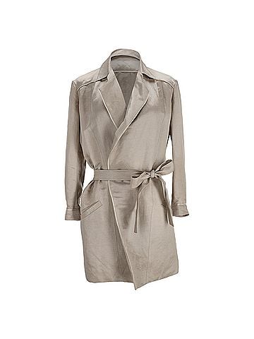 Nina Ricci Nina Ricci Belted Coat in Beige Linen (view 1)