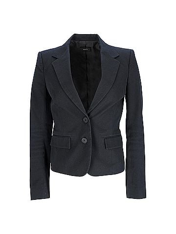 Joseph Joseph Single-Breasted Blazer with Pockets in Navy Blue Cotton (view 1)