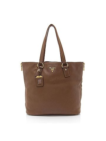 Prada Prada Vitello Daino Side Zip Tote (view 1)