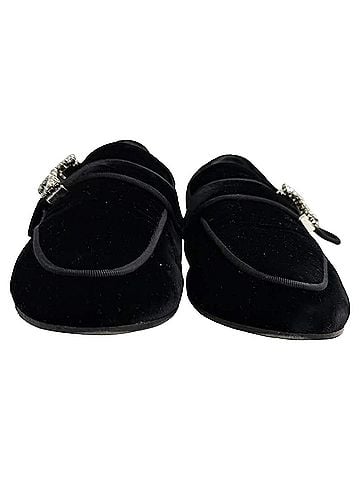 Tod's Tod's Crystal-Embellished Loafers in Black Velvet (view 2)