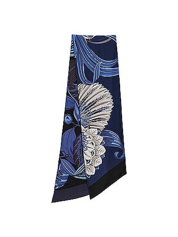 Salvatore Ferragamo Ferragamo Printed Mini Bandeau in Blue Silk (view 1)