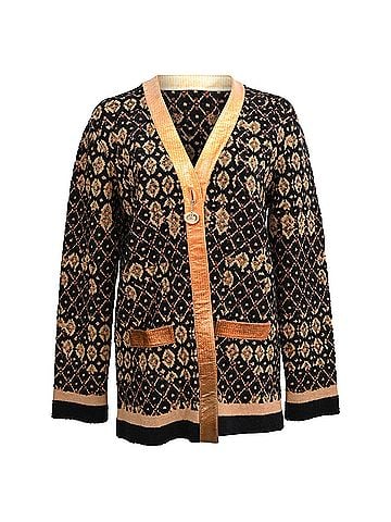 Chanel Chanel Knitted Patterned Tweed Cardigan in Multicolor Wool (view 1)