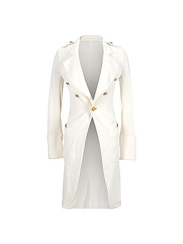 Balenciaga Balenciaga Long Coat in White Rayon (view 1)