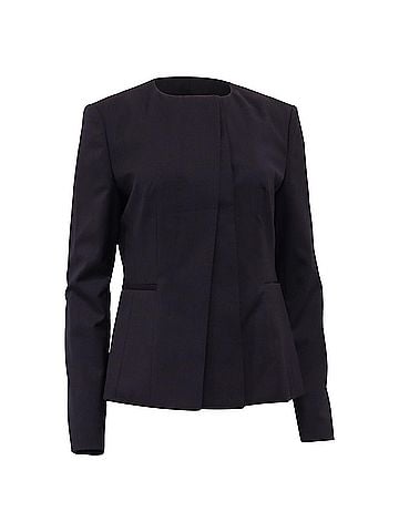 HUGO BOSS Hugo Boss Jadela Asymmetrical Blazer in Black Virgin Wool  (view 1)