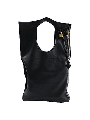 Tom Ford  Tom Ford Large Alix Fold Over Tote Bag in Black Leather (view 1)