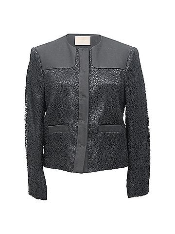 Jason Wu  Jason Wu Lace-Detail Single-Breasted Blazer in Black Polyester (view 1)