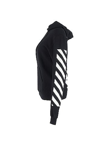 OFF-WHITE Off-White Diag Arrow Slim Hoodie in Black Cotton (view 2)