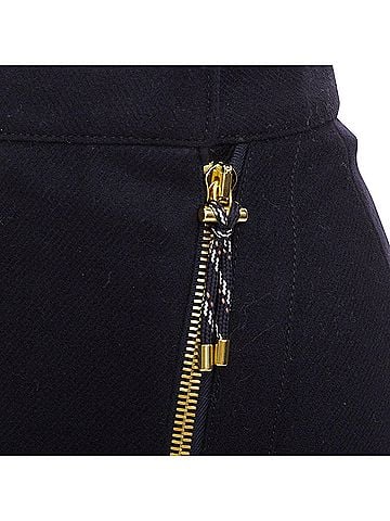 Acne ACNE STUDIOS 2016 Panna Wool black silver asymmetric zip knee skirt FR32 XXS (view 2)