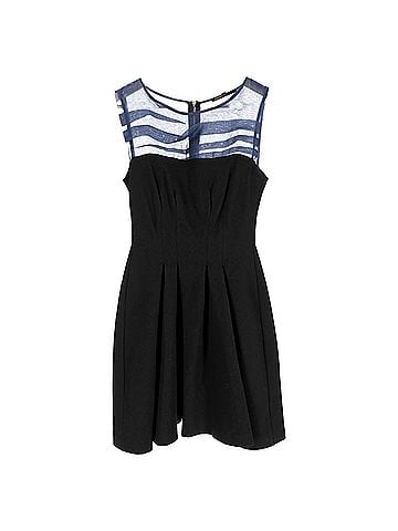 Maje Maje Pleated Sleeveless Mini Dress in Black Polyester (view 1)