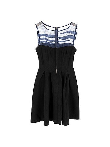 Maje Maje Pleated Sleeveless Mini Dress in Black Polyester (view 2)