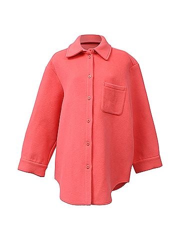 Max & Co  Max & Co Button-Down Overshirt in Coral Wool (view 1)