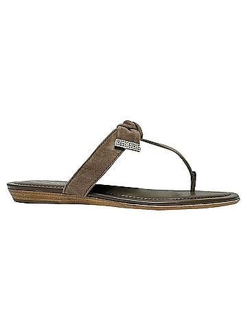 Tod's Tod's Bow Accent Thong Slide Sandals in Brown Suede (view 1)