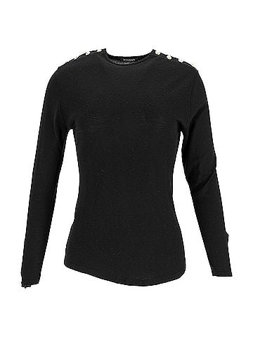 Balmain Balmain Button Embellished Top in Black Wool (view 1)