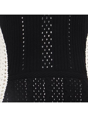 Jason Wu Jason Wu Sleeveless Color-Block Macrame Maxi Dress in Black and White Cotton (view 2)