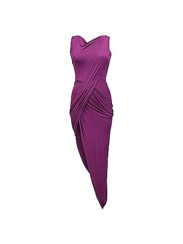 Vivienne Westwood Vivienne Westwood Draped Maxi Dress in Violet Cotton (view 1)