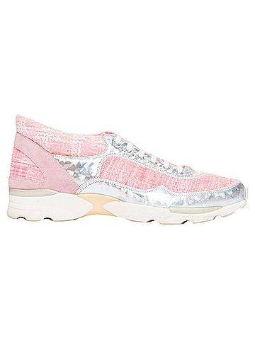 Chanel Chanel tweed holographic leather sneakers (view 1)