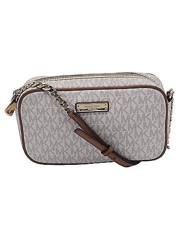 Michael Kors Michael Kors Signature East/West Crossbody Bag in Beige Coated Canvas  (view 1)