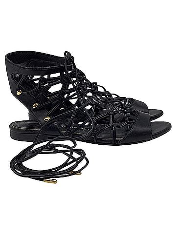 Tom Ford  Tom Ford Gladiator Flat Sandals in Black Leather (view 1)