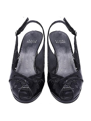 Stuart Weitzman Stuart Weitzman Slingback Pumps in Black Patent Leather (view 2)