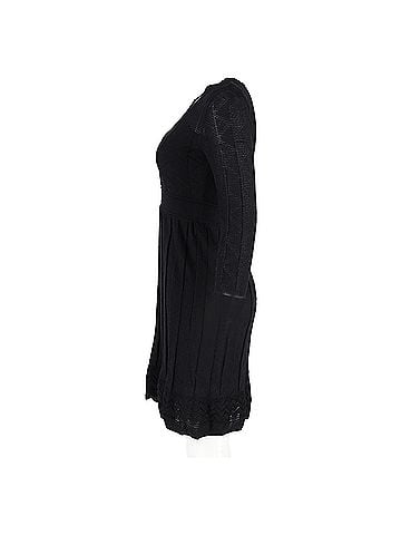 Missoni  Missoni Knitted V-Neck Mini Dress in Black Viscose (view 2)