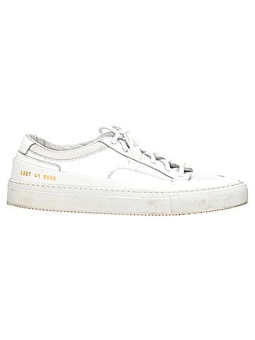 Common Projects Common Projects Achilles Super Mesh-Trimmed Sneakers in White Leather (view 1)