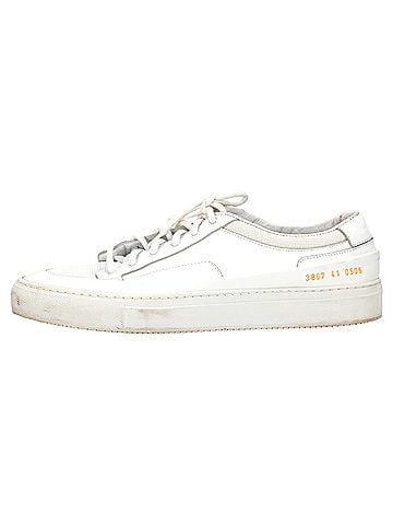 Common Projects Common Projects Achilles Super Mesh-Trimmed Sneakers in White Leather (view 2)