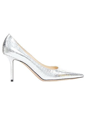 Jimmy Choo Jimmy Choo Love mirrored croc embossed leather pointy pumps (view 1)