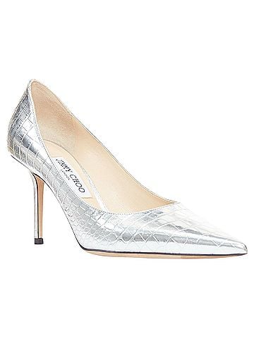 Jimmy Choo Jimmy Choo Love mirrored croc embossed leather pointy pumps (view 2)