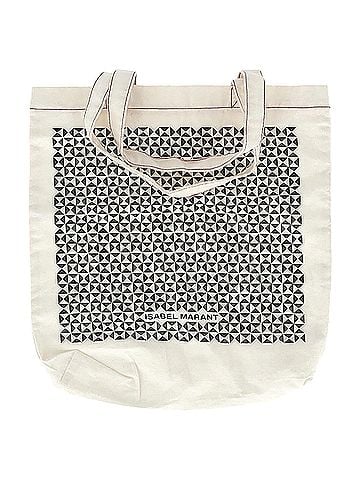 Isabel Marant Isabel Marant Printed Canvas Tote in White Cotton (view 1)